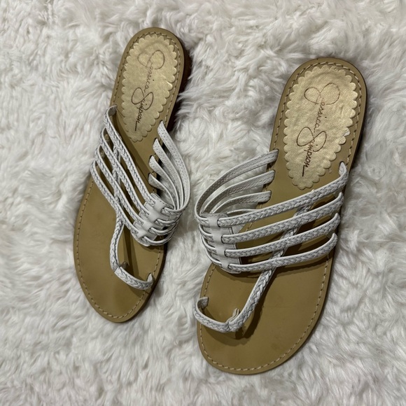 3/$32 Jessica Simpson White Summer Sandals Size 6.5 - Picture 3 of 6